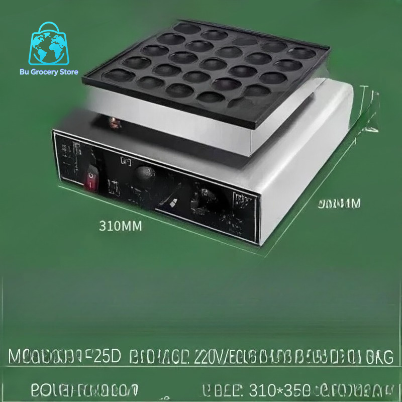 25穴ハート型ミニダッチパンケーキワッフルメーカー電気製造機 - Mini Waffle Maker Machine のレビューと価格